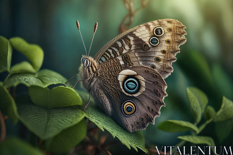 Butterfly in Jungle: Realistic Rendering AI Image