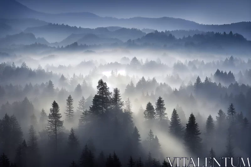 Foggy Forest Landscape: Slovenian Wilderness AI Image