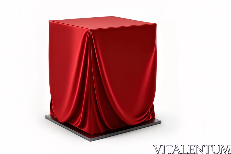 Red Draped Stage Box - Artistic Sculpture AI Image