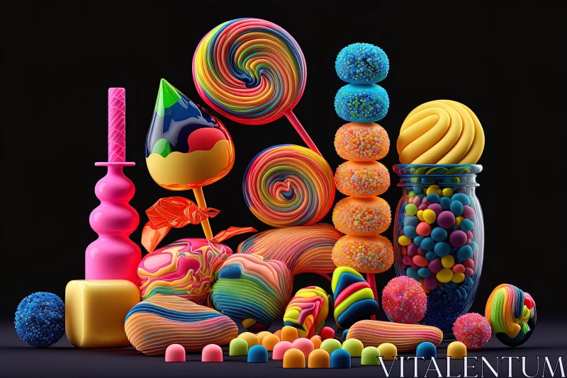 Colorful Candy Composition - A Feast for the Eyes AI Image