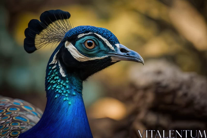 Exquisite Peacock Portrait: A Fusion of Nature and Art AI Image