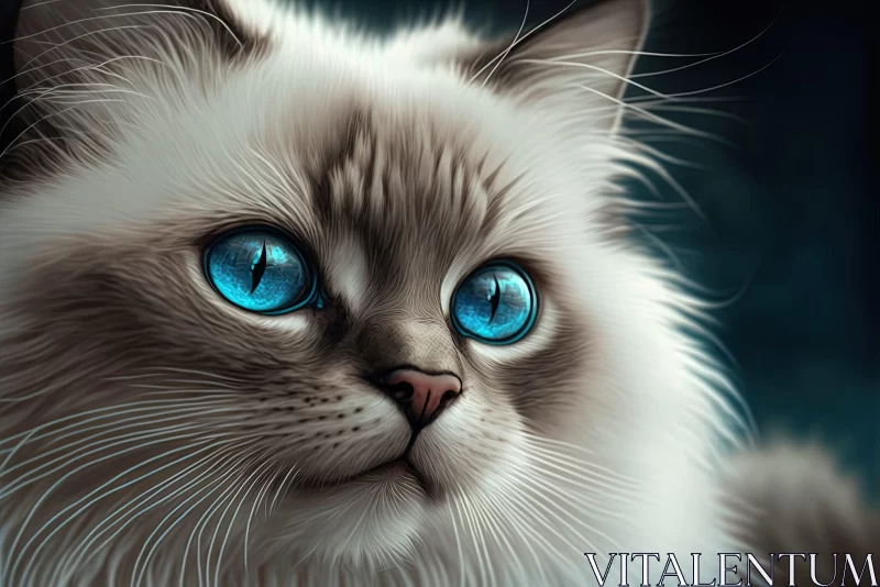 Anime Art: Charming Calico Cat Character Illustration AI Image