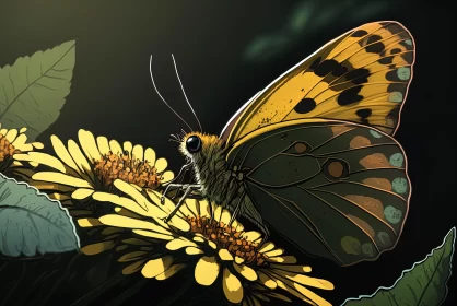 Manga-Style Butterfly Illustration: A Fusion of Nature and Art
