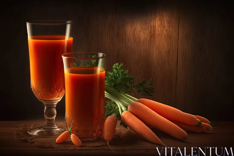 Rustic Still Life with Carrot Juice - Rural Celebration AI Image
