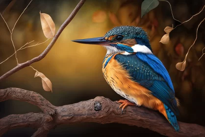 Captivating Kingfisher Illustration in Nature Reserve