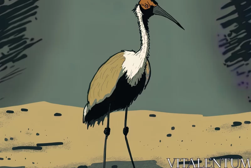 Bird Portraits: Ivory Coast Art Influence in Beach and Desert Settings AI Image