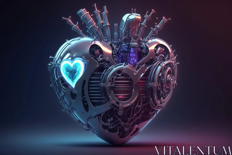 AI ART Mechanical Heart in Futuristic Fantasy Style