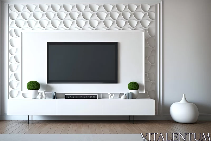 White Modern Entertainment Center: A Fusion of Minimalist and Futuristic Design