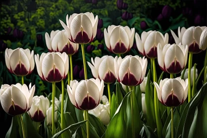 Blooming Tulips in Bold Contrasts: A Photorealistic Vision
