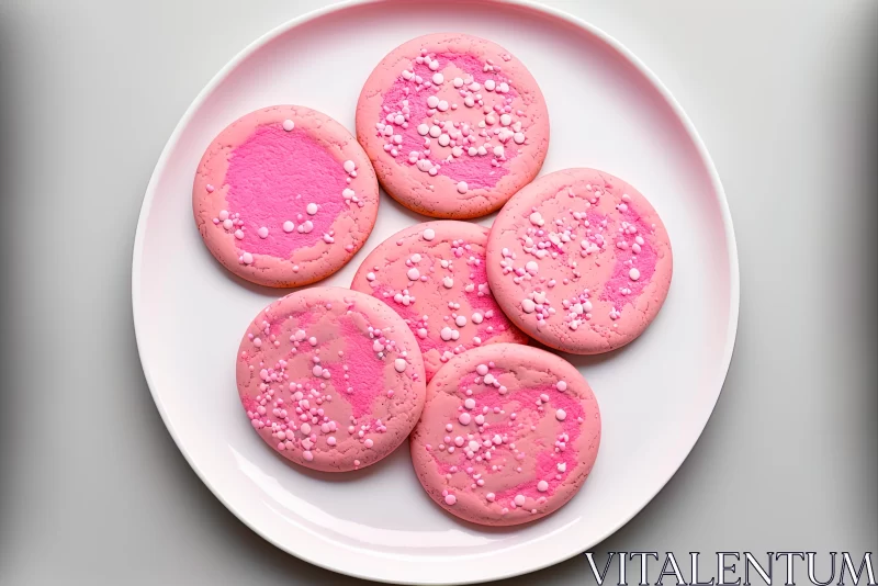 Pink Frosted Cookies in Unicorncore Style AI Image