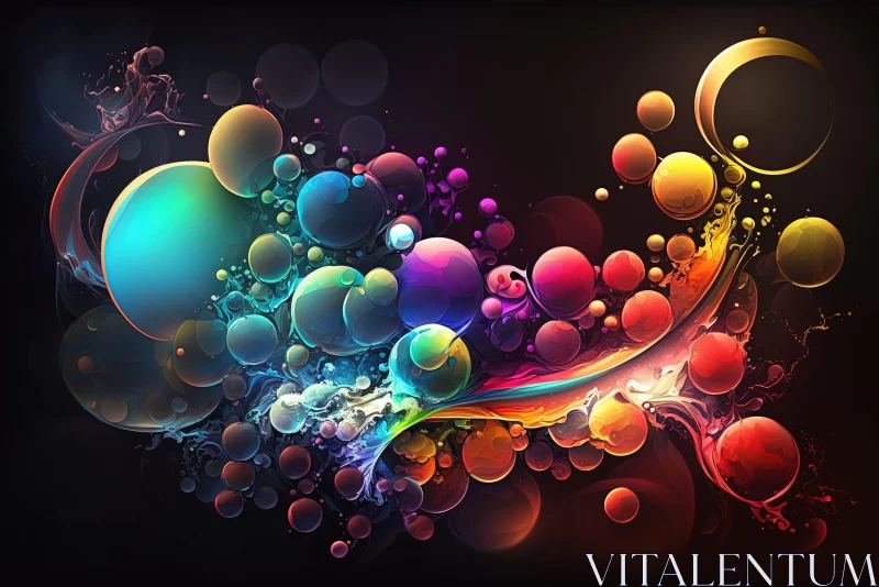 Colorful Bubbles Abstract Art - A Precisionist Inspiration AI Image