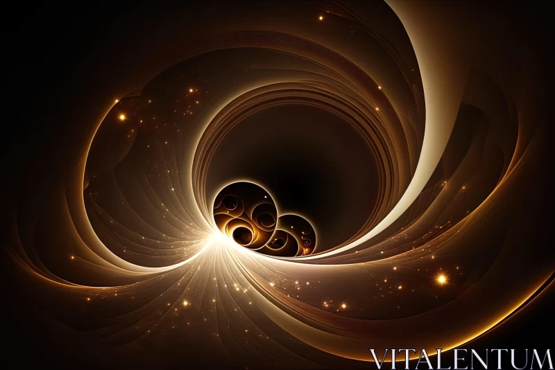 Golden Swirl in Futuristic Optics - Abstract Art AI Image