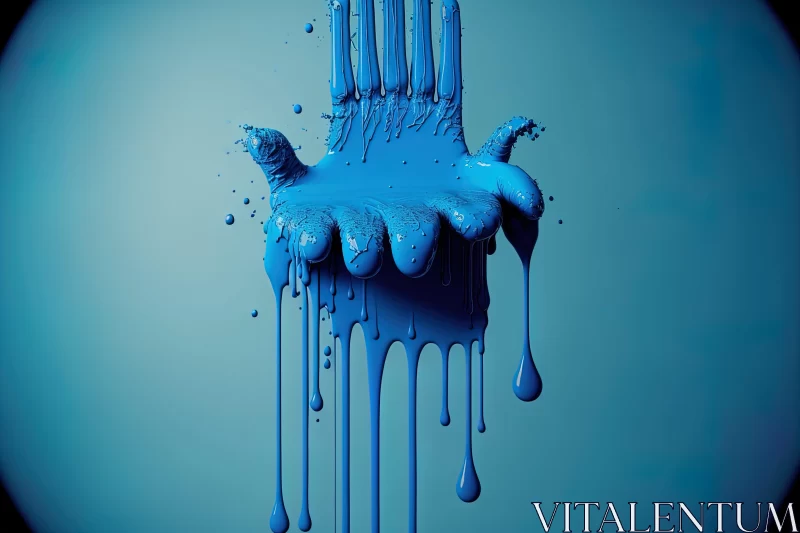 Surrealistic Blue Hands: An Organic Sculpting Masterpiece AI Image