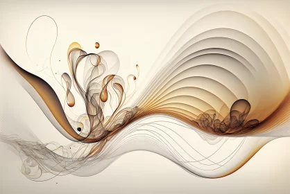 Intricate Abstract Design with Fluid Lines in Shades of Brown