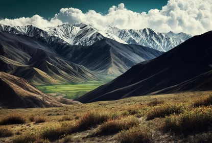 Mysterious Mountain Landscape in Moody Colors