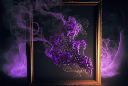 Purple Smoke-Filled Frame - A Surrealist Masterpiece