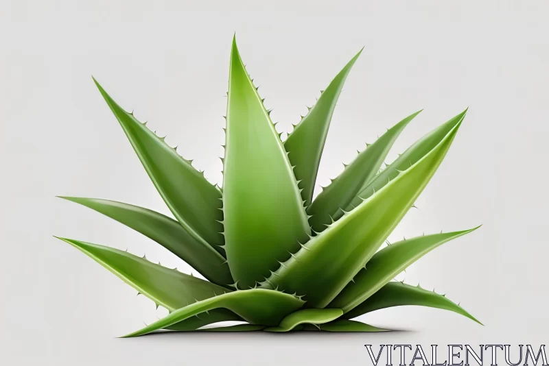 Natural Aloe Vera Plant Illustration in Selkiecore and Magewave Style AI Image