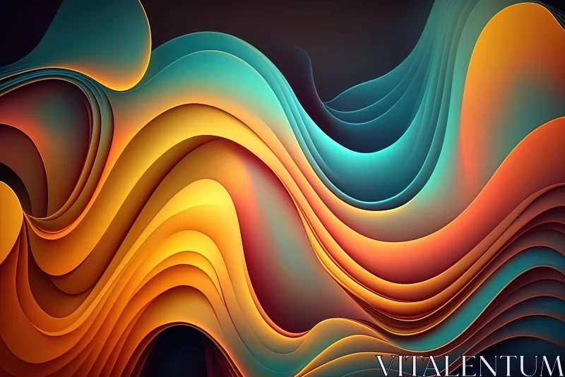 Colorful Abstract Wave Design in Cinema4D AI Image