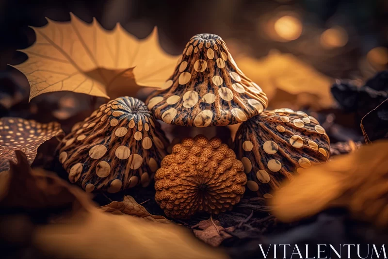 Autumn Mushrooms: A Surrealistic and Baroque-Inspired Collection AI Image