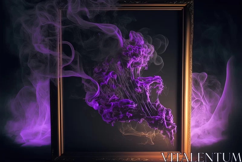 Purple Smoke-Filled Frame - A Surrealist Masterpiece AI Image