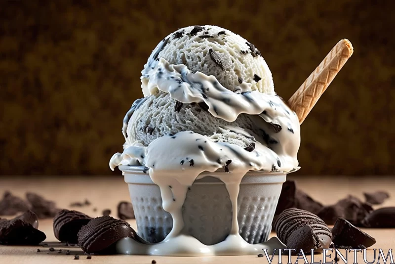 Black and White Mastery of Photobashed Ice Cream Art AI Image