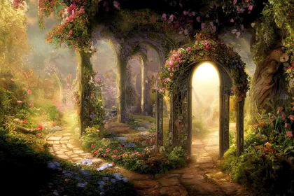 Ancient Garden of Enchantment: A Faith-Inspired, Fantasy-Inspired Artistic Masterpiece