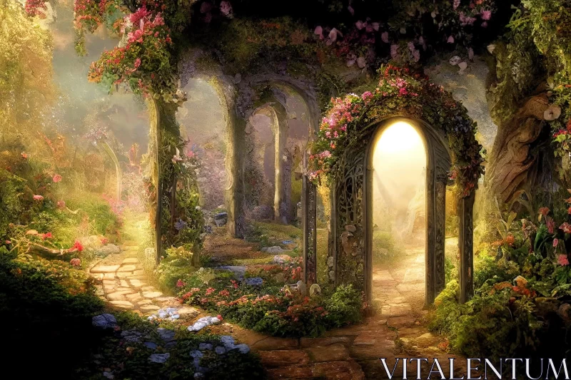 Ancient Garden of Enchantment: A Faith-Inspired, Fantasy-Inspired Artistic Masterpiece AI Image