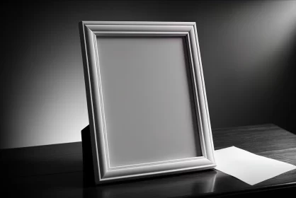 Still Life Realism: Empty Photo Frame on Table