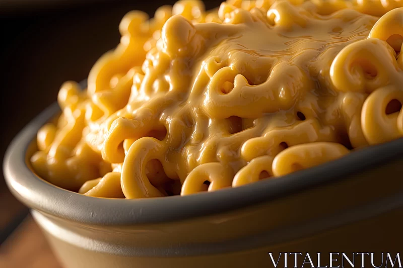 Intricate Details of Macaroni Cheese Bowl AI Image