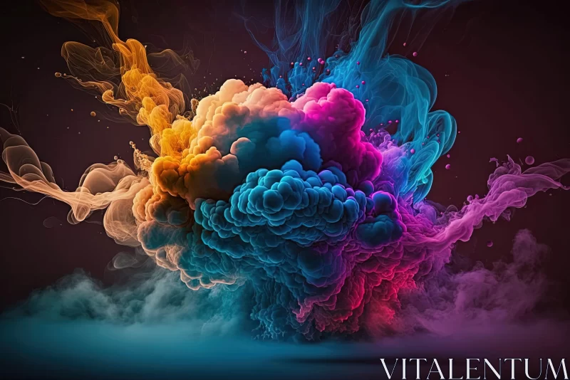 Abstract Colored Smoke Artwork: A Surrealistic Journey in Vivid Colors AI Image