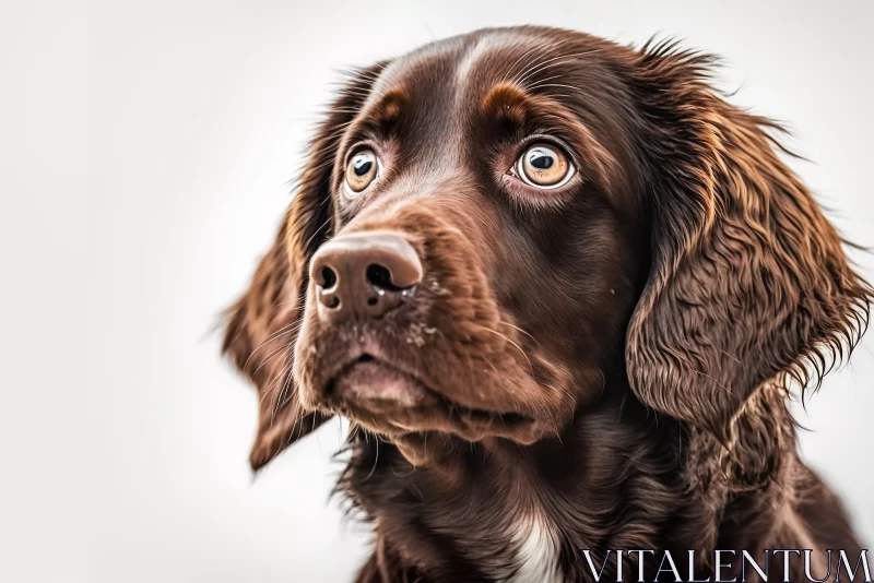 Captivating Brown Dog Portrait with High-Key Lighting AI Image