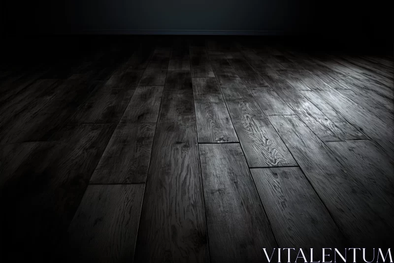 Dark Room with Wooden Floor and Realistic Lighting AI Image