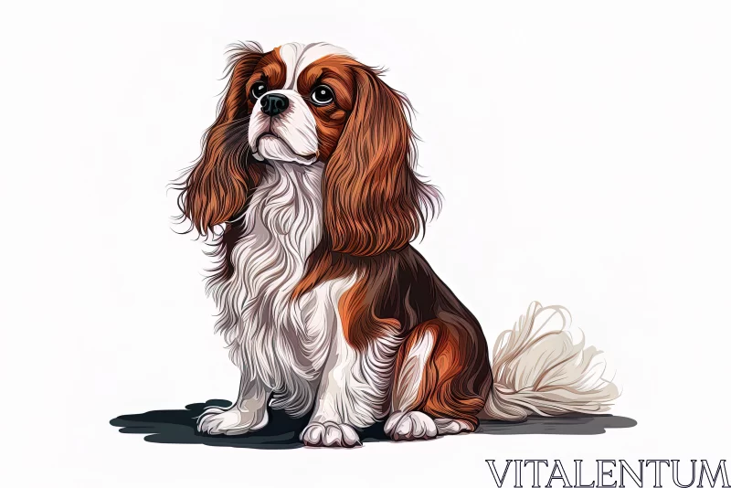 Persian Miniature Inspired Dog Drawing in Anime Style AI Image