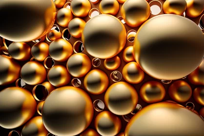 Abstract 3D Golden Sphere Background Design
