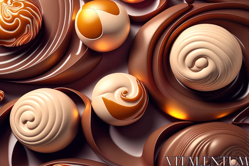 Artistic Representation of Chocolates in Detailed Hyperrealism AI Image