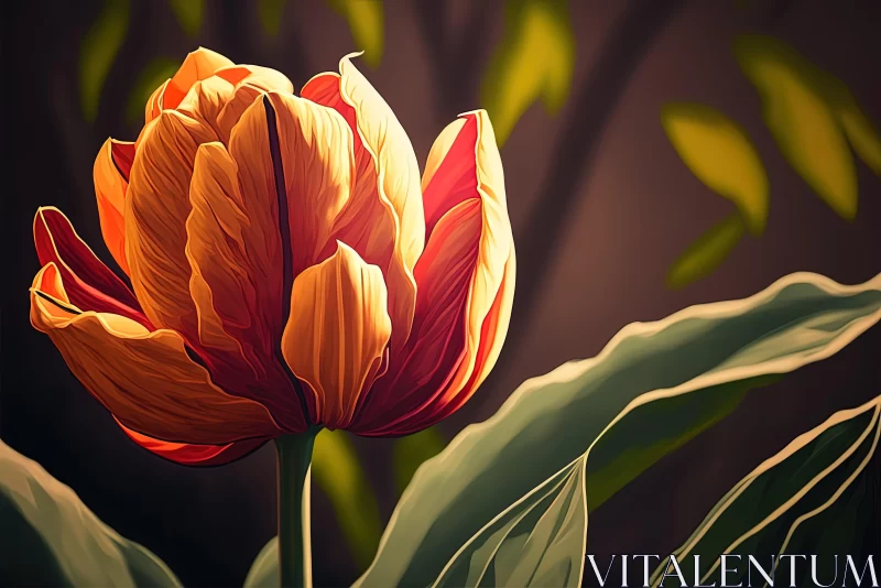 Colorado Tulip in Digital Painting Style - Tranquil Gardenscapes AI Image
