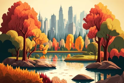 Autumn Cityscape: A Blend of Metropolis and Nature