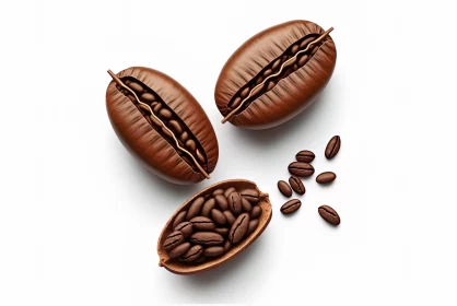 Isolated Coffee Bean: A Juxtaposition of Realism and Surrealism