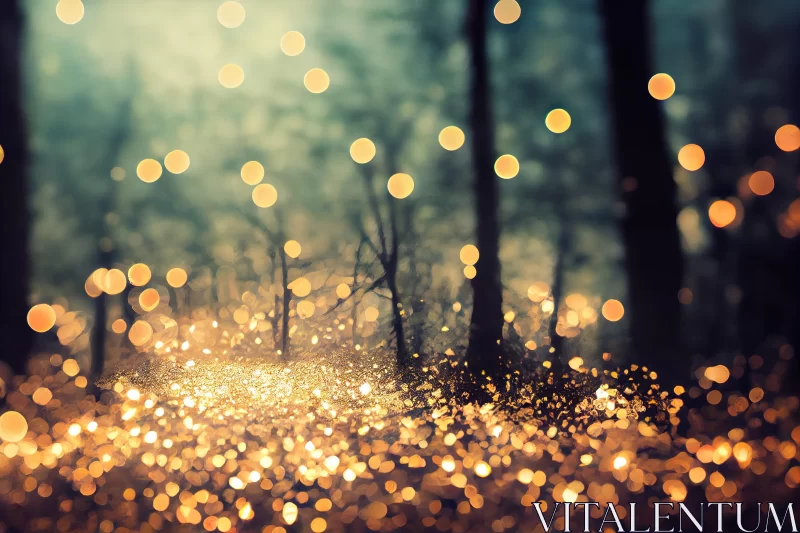 Enchanting Surrealism: Sparkly Forest with Dreamlike Creatures AI Image