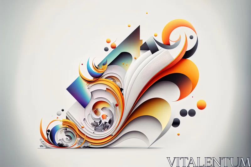 Abstract Design with Swirling Shapes and Colorful Neo-Romanticism