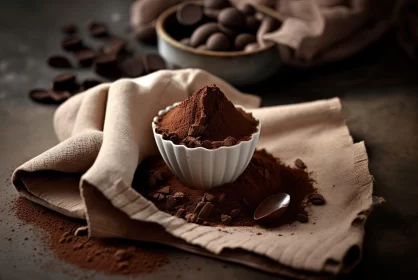Realistic Still Life Art - Cup of Cocoa Powder