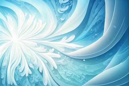Snowy Floral Fusion in Blue and White