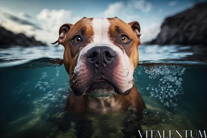 Underwater Boxer Dog Swimming - An Epic Portraiture AI Image