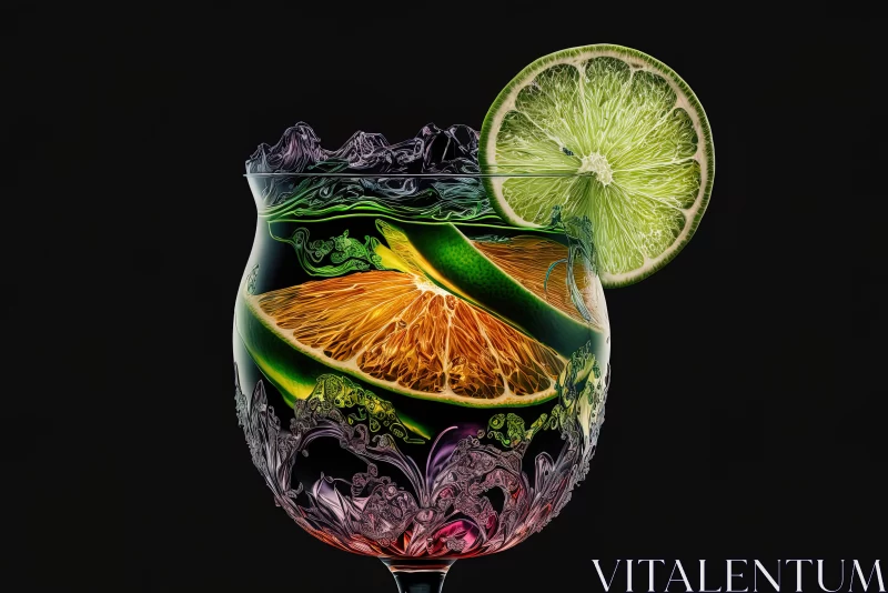 Intricately Composed Fruit Cocktail - A Baroque Inspired Optical Illusion AI Image