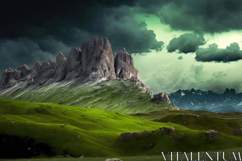 Fantasy Mountain Landscape - An Italian Scenic Charm AI Image