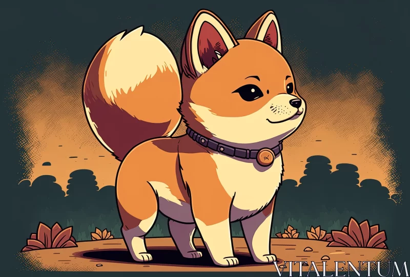 Anime-Inspired Cartoon Dog Illustration AI Image