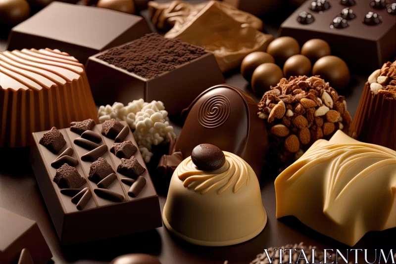 Assorted Chocolates Still Life - A Study in Precisionism AI Image