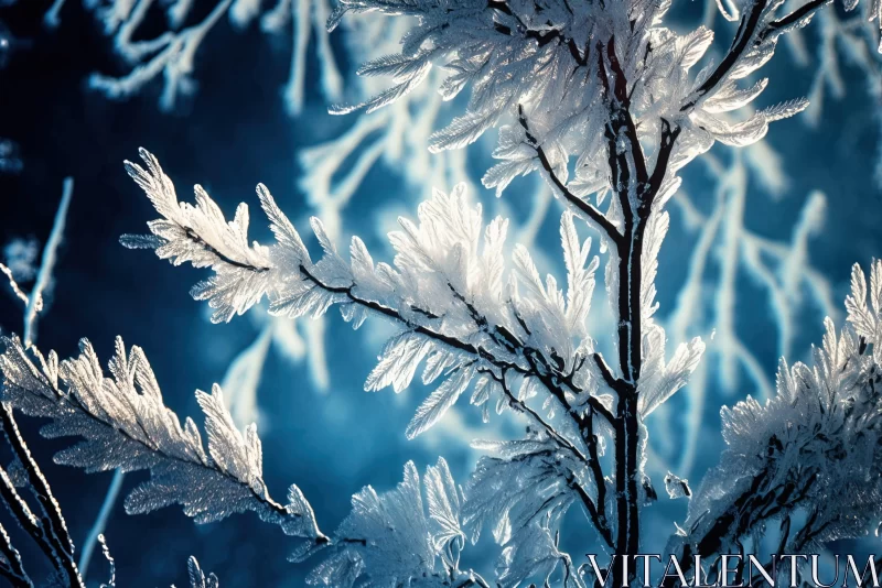Frost-Kissed Branches: A Celebration of Nature's Vibrant Colors AI Image