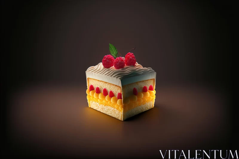 Photorealistic Cheesecake on Dark Background - Cranberrycore Aesthetic AI Image