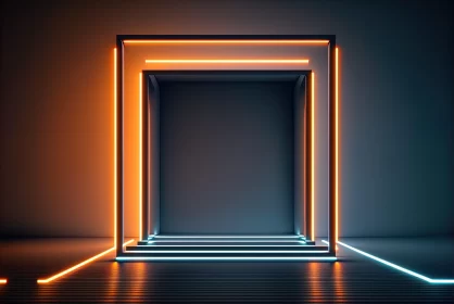 Stylish Neon Tunnel in Minimalist Design